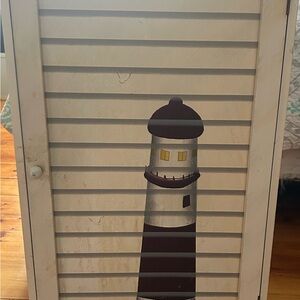Lighthouse Shutter Cabinet White and Brown